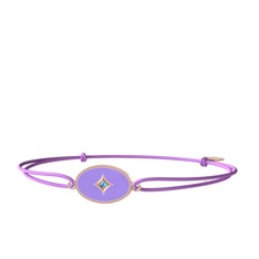 Akuamarin 925 ayar rose altın kaplama gümüş bileklik (Menekşe mineli)