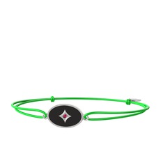 Rodolit garnet 925 ayar gümüş bileklik (Siyah mineli)