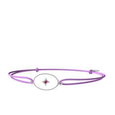 Rodolit garnet 18 ayar beyaz altın bileklik (Beyaz mineli)