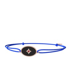 Garnet 8 ayar rose altın bileklik (Siyah mineli)