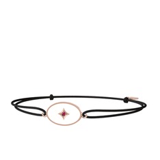 Rodolit garnet 18 ayar rose altın bileklik (Beyaz mineli)