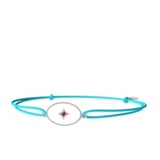 Rodolit garnet 14 ayar beyaz altın bileklik (Beyaz mineli)