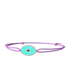 Amara Bileklik - Siyah zirkon 14 ayar rose altın bileklik (Turkuaz mineli) #tft8fx