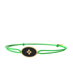 Amara Bileklik - Rodolit garnet 14 ayar altın bileklik (Siyah mineli) #vne4pr