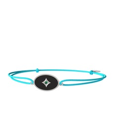 Amara Bileklik - Yeşil kuvars 925 ayar gümüş bileklik (Siyah mineli) #wjmo1j