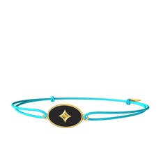 Amara Bileklik - Sitrin 18 ayar altın bileklik (Siyah mineli) #xal7vs