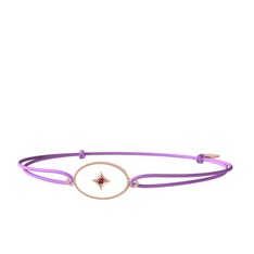 Garnet 14 ayar rose altın bileklik (Beyaz mineli)
