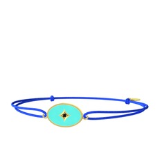 Siyah zirkon 18 ayar altın bileklik (Turkuaz mineli)