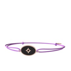 Amara Bileklik - Siyah zirkon 14 ayar rose altın bileklik (Siyah mineli) #y6zqeb