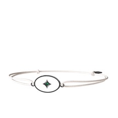 Amara Bileklik - Yeşil kuvars 925 ayar siyah rodyum kaplama gümüş bileklik (Beyaz mineli) #ypb6eb