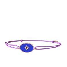 Siyah zirkon 18 ayar rose altın bileklik (Lacivert mineli)