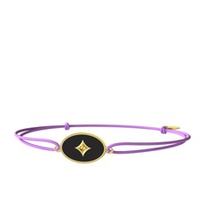 Amara Bileklik - Sitrin 18 ayar altın bileklik (Siyah mineli) #z1f20z