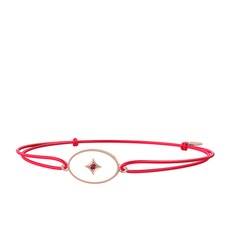Garnet 14 ayar rose altın bileklik (Beyaz mineli)