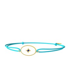 Lab safir 925 ayar altın kaplama gümüş bileklik (Beyaz mineli)