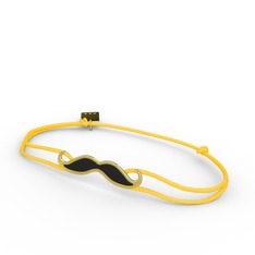 Bıyık Bileklik - 18 ayar altın bileklik (Siyah mineli) #1ajnrd9