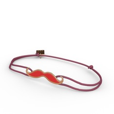 18 ayar rose altın bileklik (Kırmızı mineli)