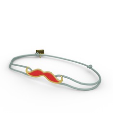 Bıyık Bileklik - 925 ayar altın kaplama gümüş bileklik (Kırmızı mineli) #csdym7