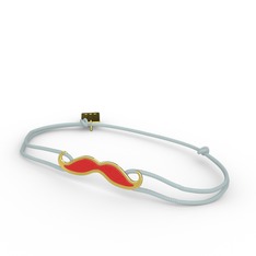 Bıyık Bileklik - 925 ayar altın kaplama gümüş bileklik (Kırmızı mineli) #g0m9cn