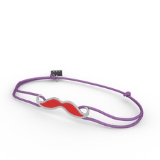 8 ayar beyaz altın bileklik (Kırmızı mineli)