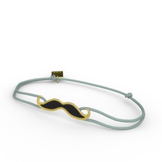 Bıyık Bileklik - 8 ayar altın bileklik (Siyah mineli) #w9py79