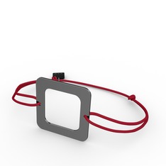 Kare Bileklik - 925 ayar siyah rodyum kaplama gümüş bileklik #1173nvv