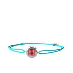 Lida Kare Bileklik - Garnet 14 ayar beyaz altın bileklik #10ttvhy