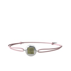 Peridot 14 ayar beyaz altın bileklik