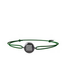 Lida Kare Bileklik - Beyaz zirkon 925 ayar siyah rodyum kaplama gümüş bileklik #17qdez9