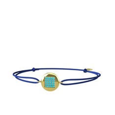 Lida Kare Bileklik - Akuamarin 18 ayar altın bileklik #185d0kt