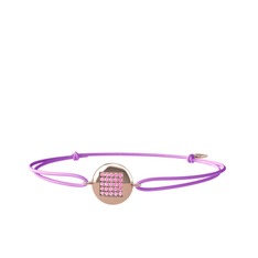 Pembe kuvars 925 ayar rose altın kaplama gümüş bileklik