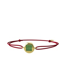 Lida Kare Bileklik - Yeşil kuvars 14 ayar altın bileklik #1j3979