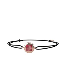 Lida Kare Bileklik - Rodolit garnet 8 ayar rose altın bileklik #1lrlylk