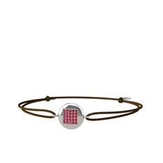 Lida Kare Bileklik - Rodolit garnet 925 ayar gümüş bileklik #1try1u3