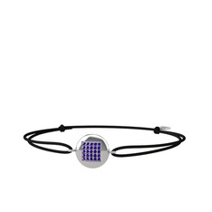 Ametist 18 ayar beyaz altın bileklik