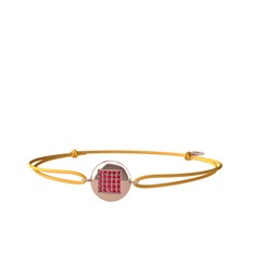 Rodolit garnet 14 ayar rose altın bileklik