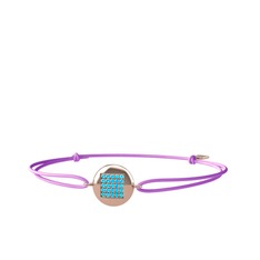 Lida Kare Bileklik - Akuamarin 8 ayar rose altın bileklik #9b2l7g