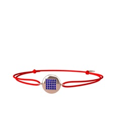 Lida Kare Bileklik - Lab safir 925 ayar rose altın kaplama gümüş bileklik #ftqckz