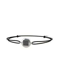 Lida Kare Bileklik - Siyah zirkon 14 ayar beyaz altın bileklik #g5mm3r