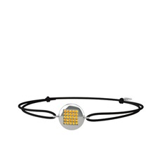 Lida Kare Bileklik - Sitrin 18 ayar beyaz altın bileklik #j7oh53