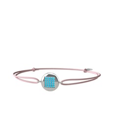 Akuamarin 8 ayar beyaz altın bileklik