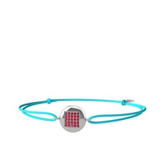 Lida Kare Bileklik - Rodolit garnet 8 ayar beyaz altın bileklik #l9pcp7