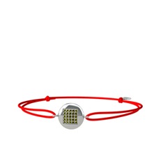 Peridot 18 ayar beyaz altın bileklik