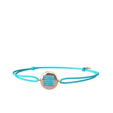 Lida Kare Bileklik - Akuamarin 8 ayar rose altın bileklik #rvsn5k