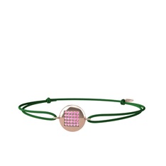 Pembe kuvars 925 ayar rose altın kaplama gümüş bileklik