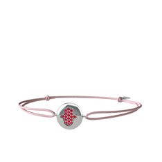 Lida Hamsa Bileklik - Rodolit garnet 18 ayar beyaz altın bileklik #152vxp7
