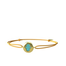 Lida Hamsa Bileklik - Akuamarin 8 ayar altın bileklik #19xs0ir