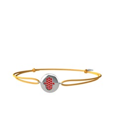 Lida Hamsa Bileklik - Garnet 14 ayar beyaz altın bileklik #1bjmvpd