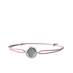 Lida Hamsa Bileklik - Pırlanta 8 ayar beyaz altın bileklik (0.1584 karat) #1h4b3ga