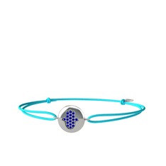 Lida Hamsa Bileklik - Lab safir 18 ayar beyaz altın bileklik #1j0y10y