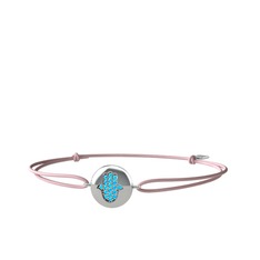 Lida Hamsa Bileklik - Akuamarin 18 ayar beyaz altın bileklik #1kkfgce